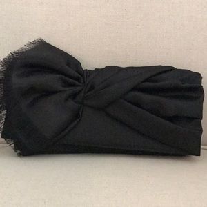 Black satin clutch